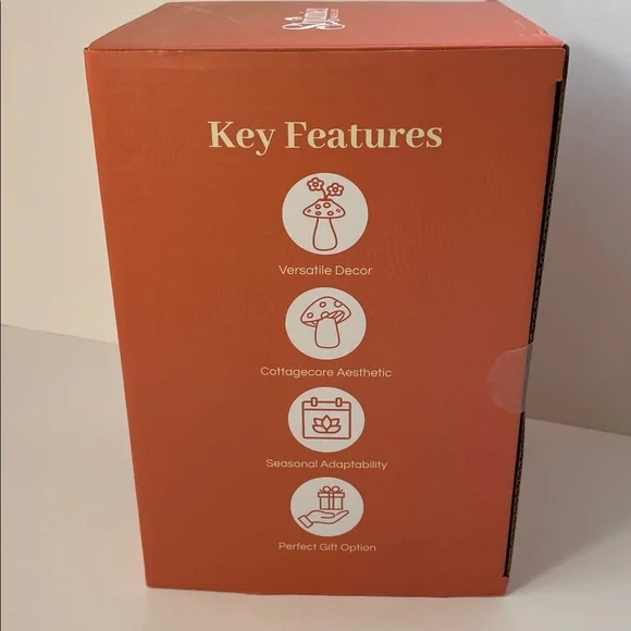 NIB Ceramic Red & White Mushroom Vase - Decorative Home Accent - Picture 4 of 6